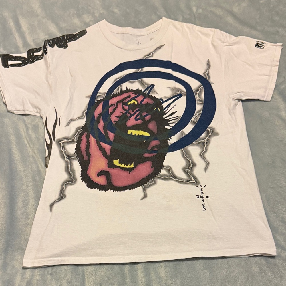 White Graphic Travis Scott Cactus Jack Shirt
